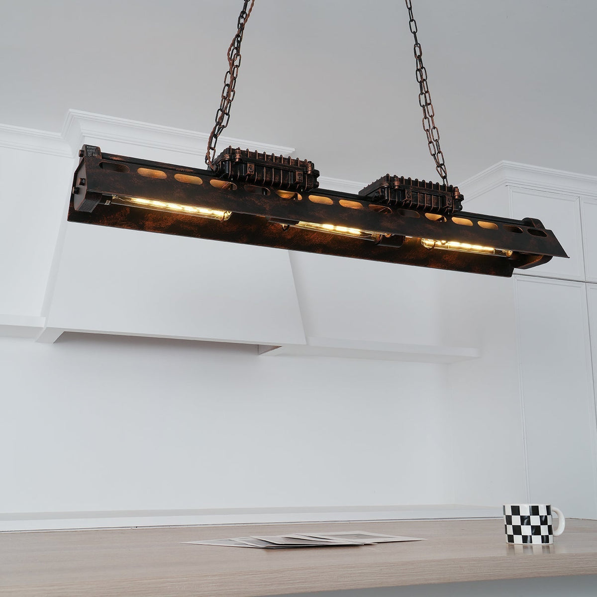 Lustra Lustre Cadre Rectangulaire Industriel
