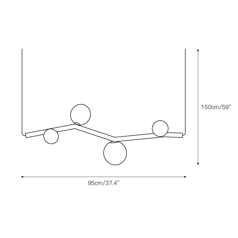 Evmirion Suspension Horizontale Verre Moderne
