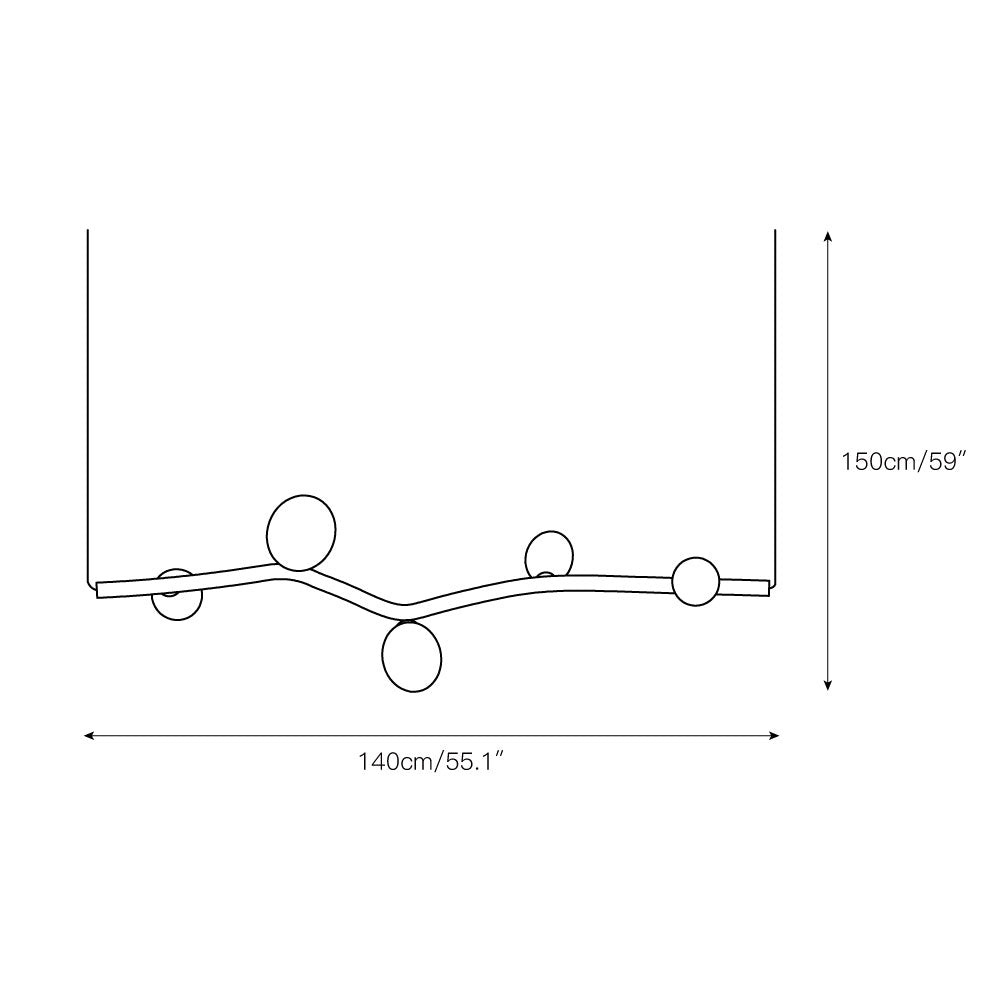 Evmirion Suspension Horizontale Verre Moderne