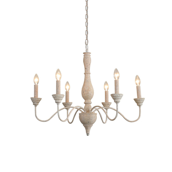 Eurloryra Lustre Bougie Sculpté à la Main Bois Vintage
