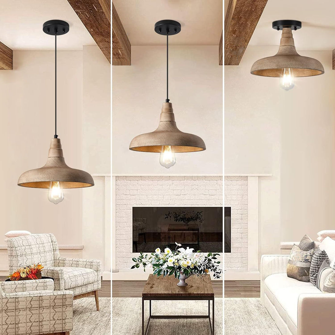 Acarira Suspension Métal Bois Naturel