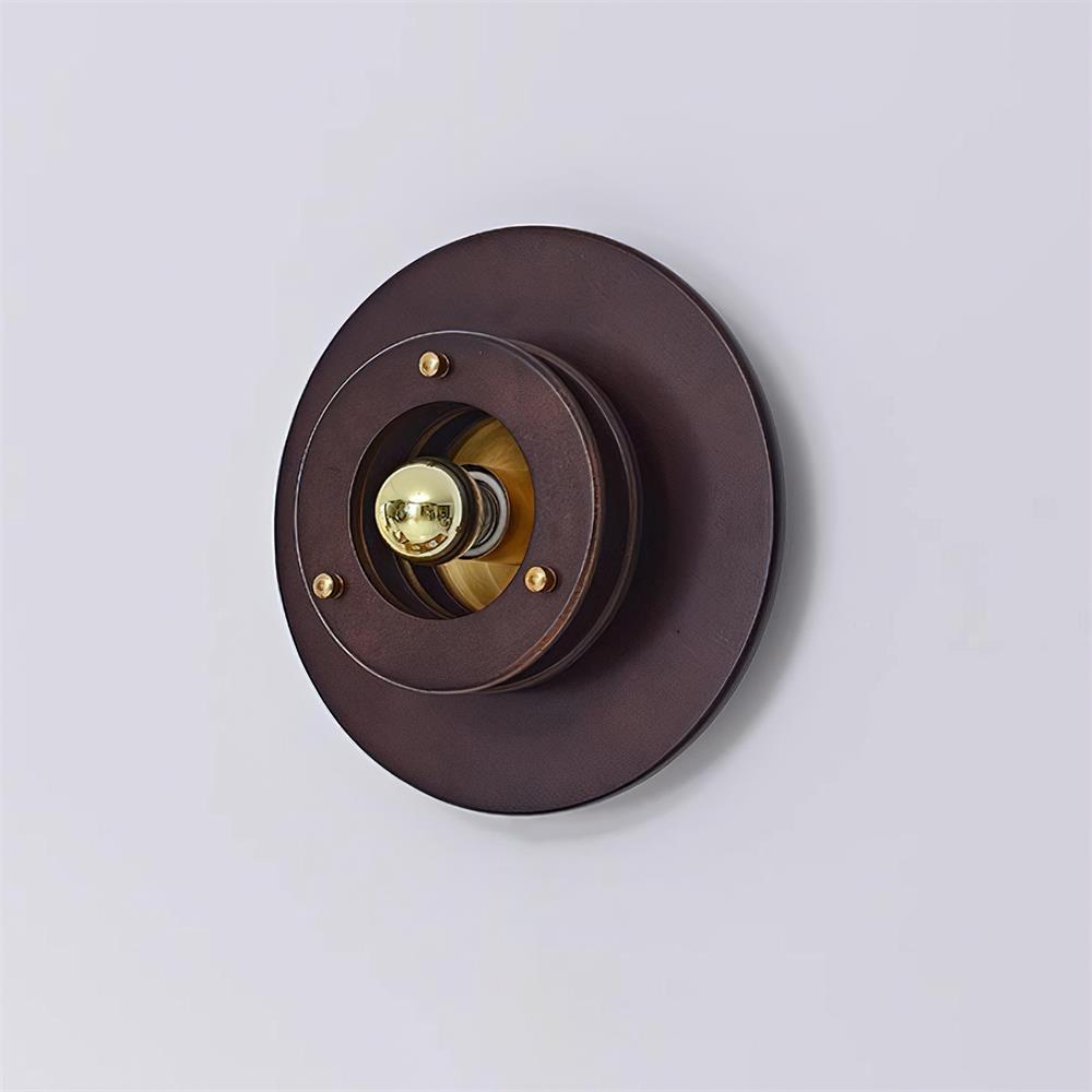 Jaima Applique Murale Anneau en Bois de Caoutchouc Or