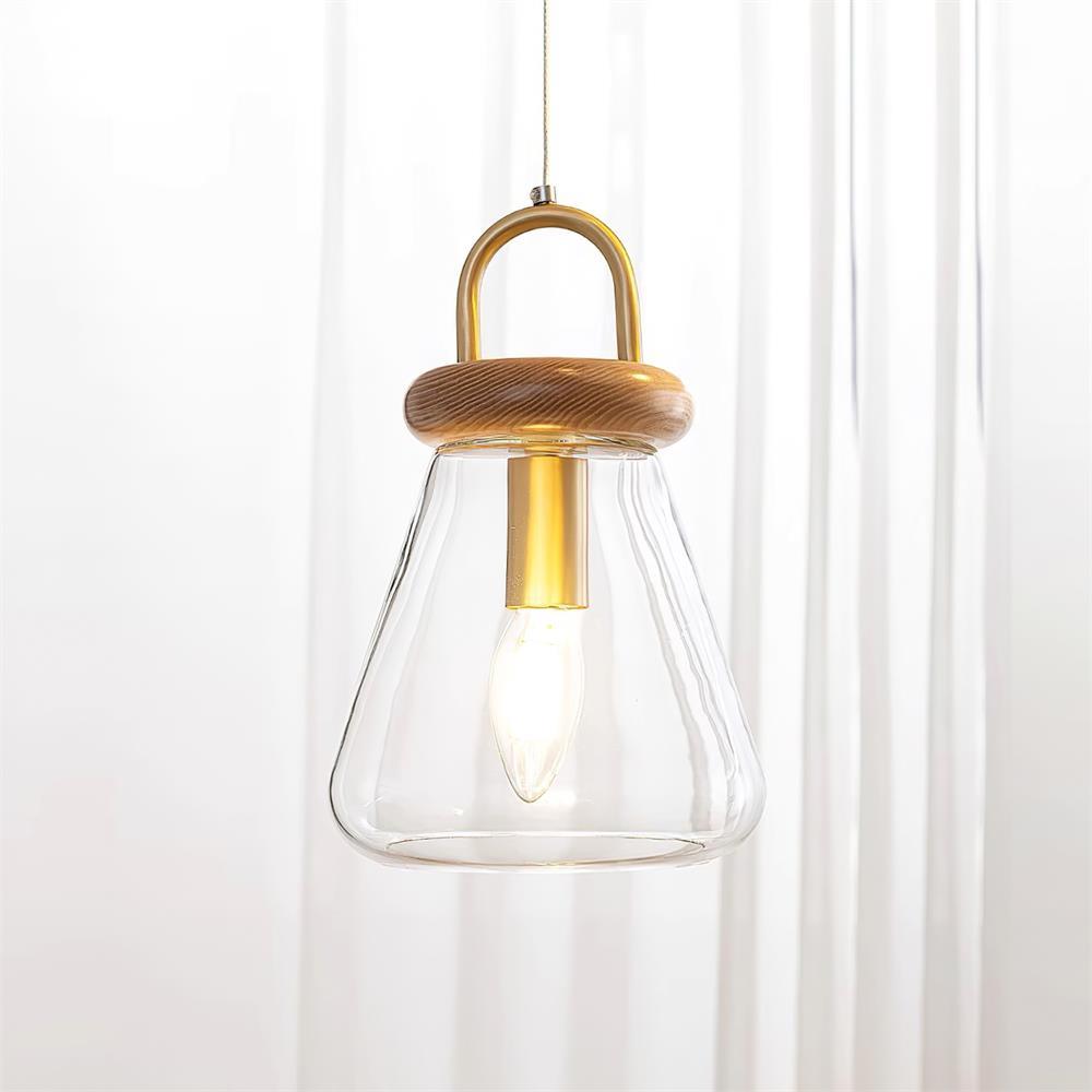 Jars Suspension Verre Bois Minimaliste
