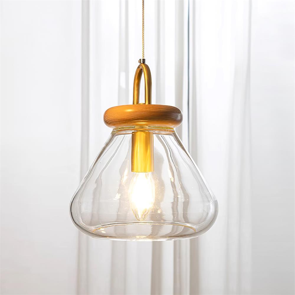 Jars Suspension Verre Bois Minimaliste
