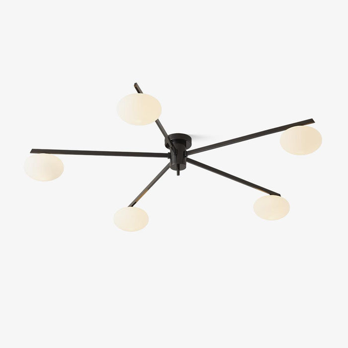 Lustra Plafonnier Noir Blanc Verre