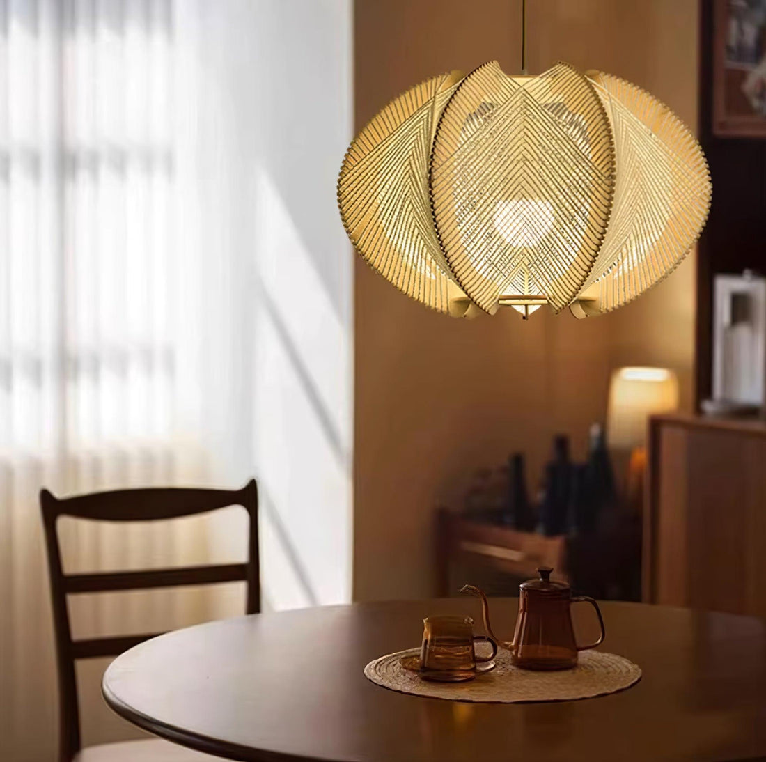 Calyraice Suspension en Bois et Corde de Chanvre