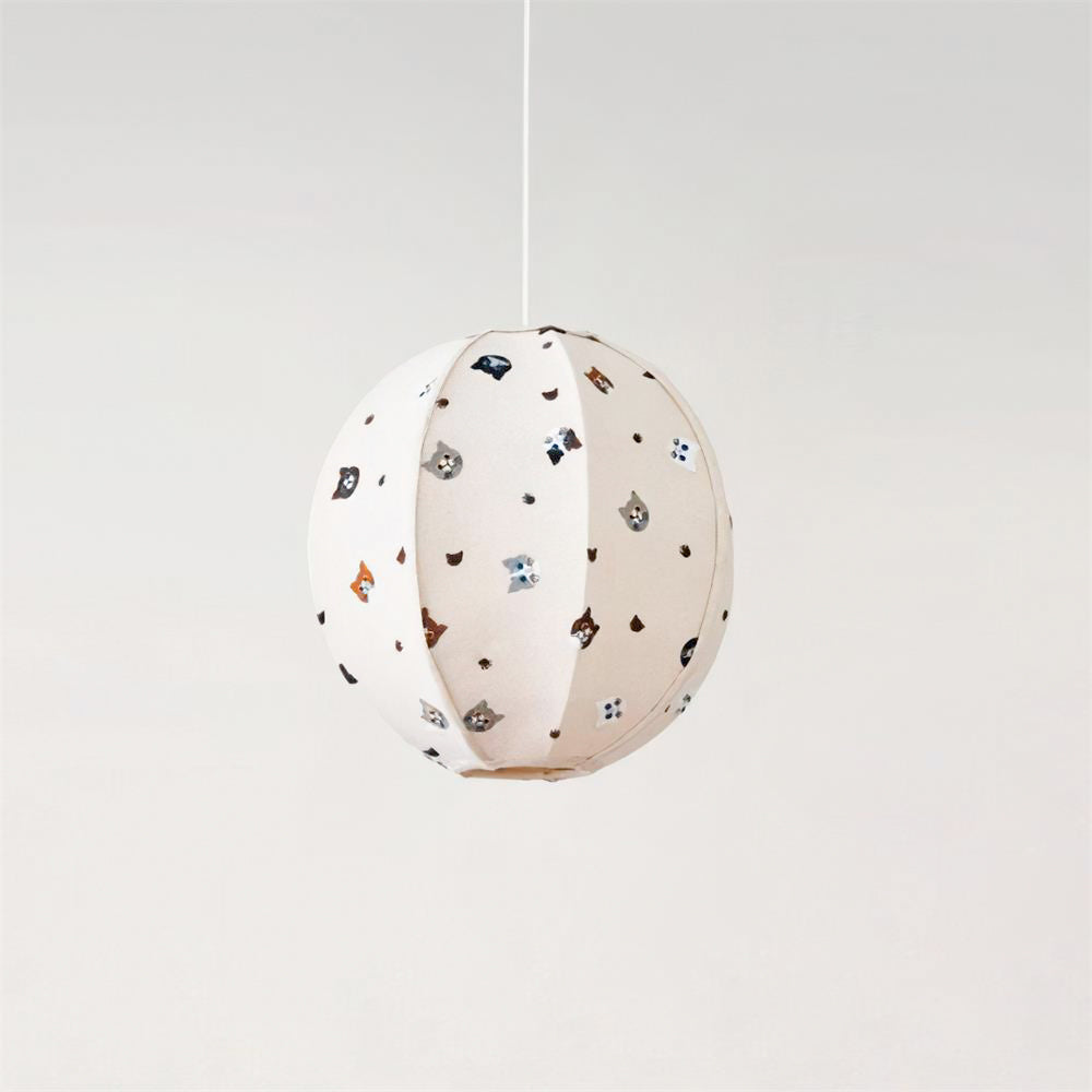 Jayne Suspension Lampe en Tissu Motif Chat Fantaisiste