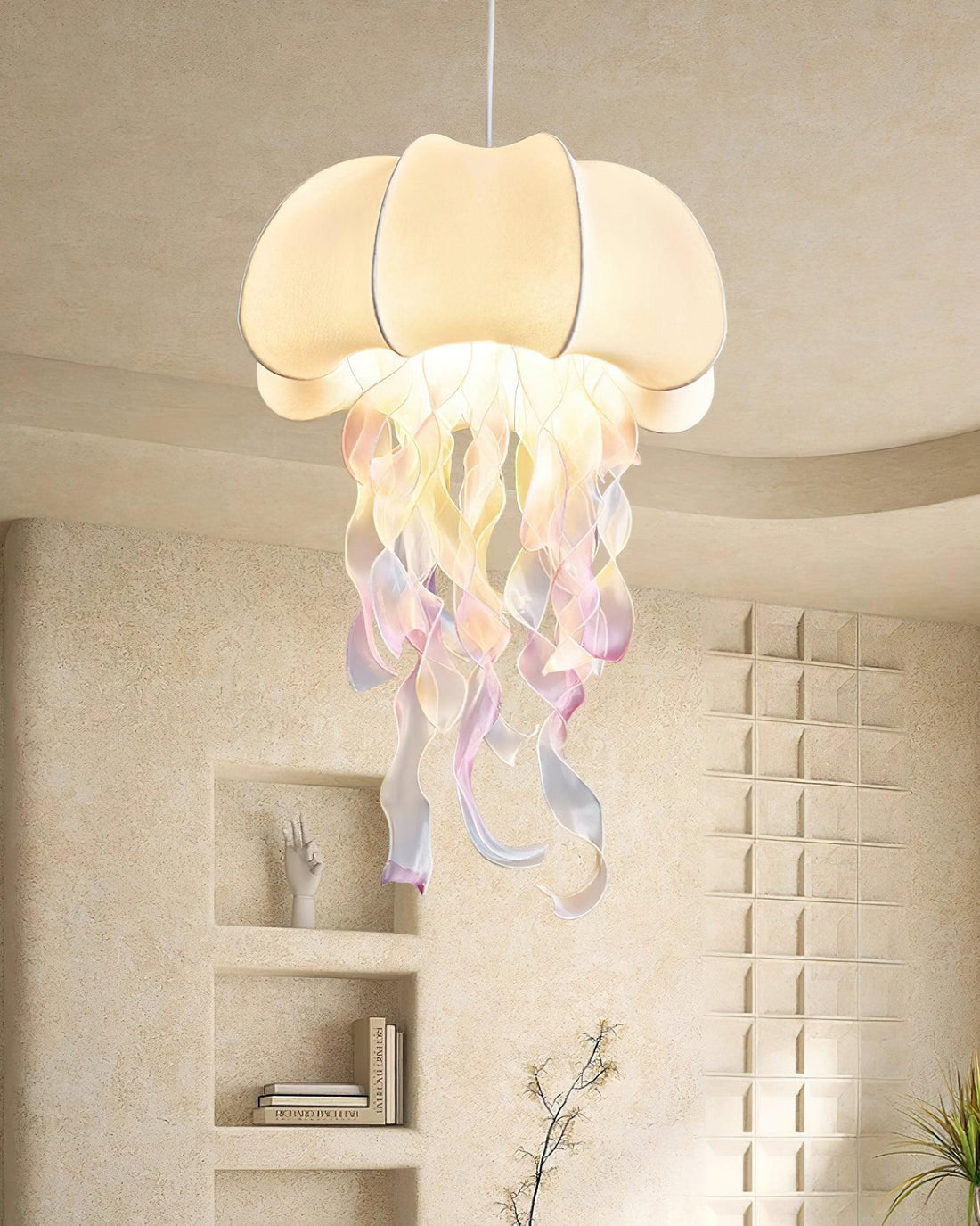 Jellyfish Suspension Rubans Irisés en Tissu