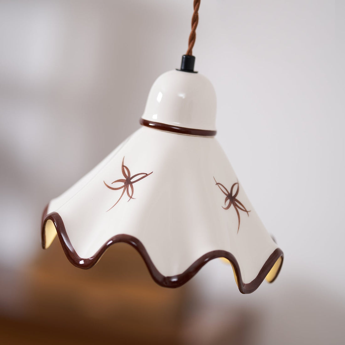 Kora Suspension Abat-jour Céramique Ondulé