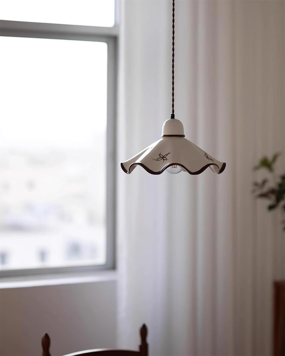 Kora Suspension Abat-jour Céramique Ondulé