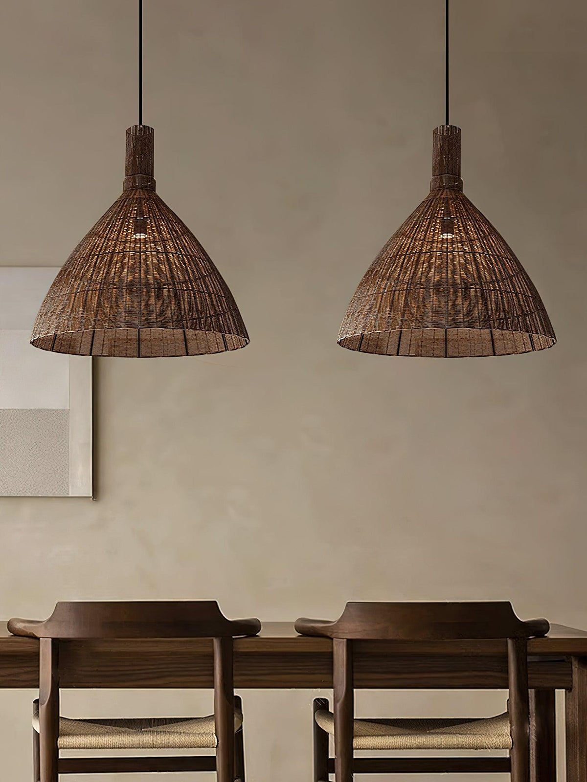 Nytheos Lampe Suspension en Rotin Naturel Artistique