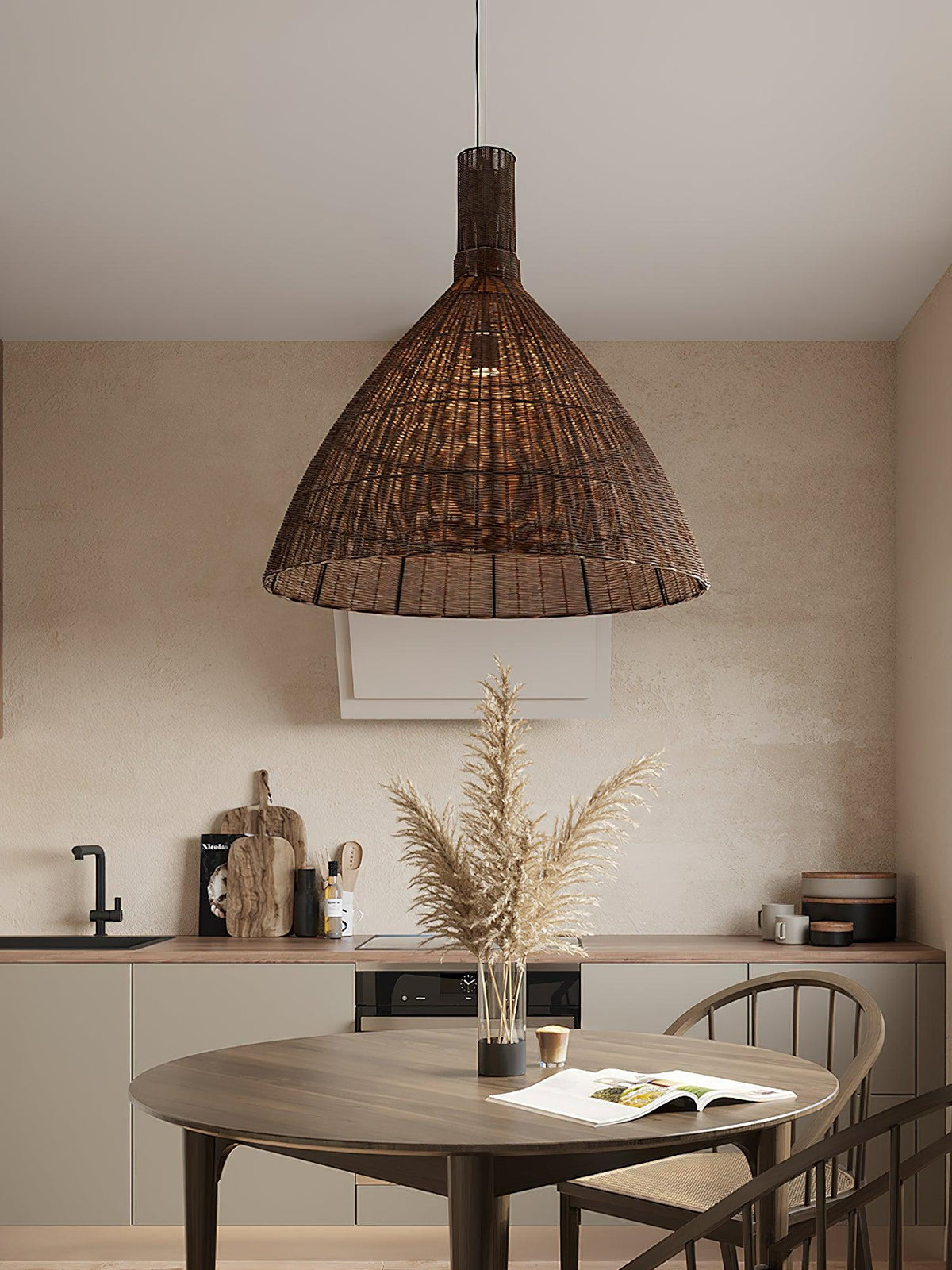 Nytheos Lampe Suspension en Rotin Naturel Artistique