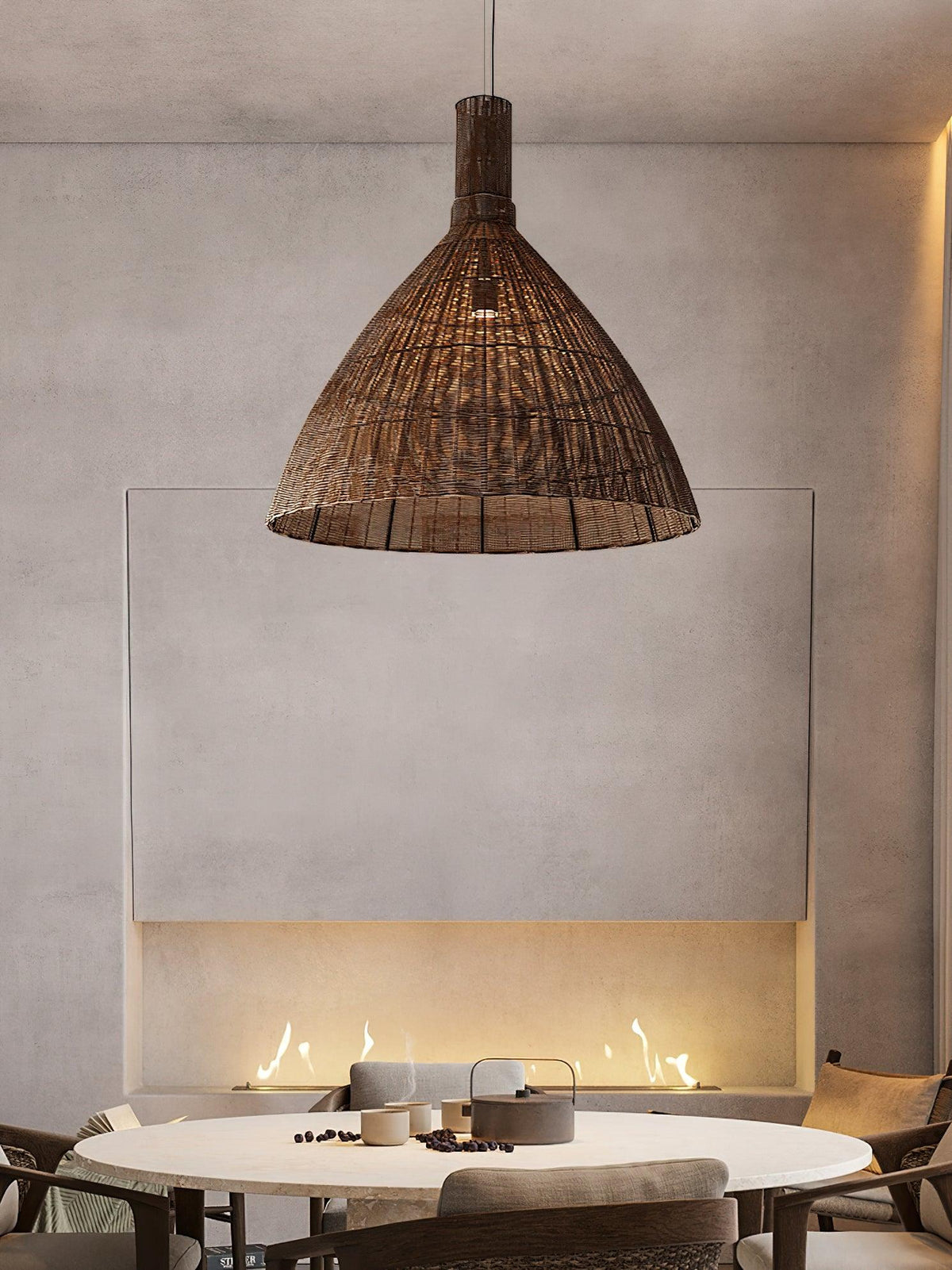 Nytheos Lampe Suspension en Rotin Naturel Artistique