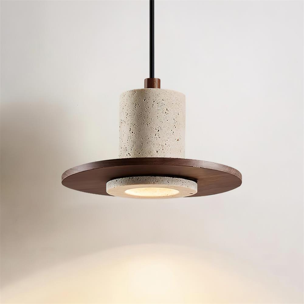 Ritta Suspension Travertin Silhouette Haut-de‐Forme