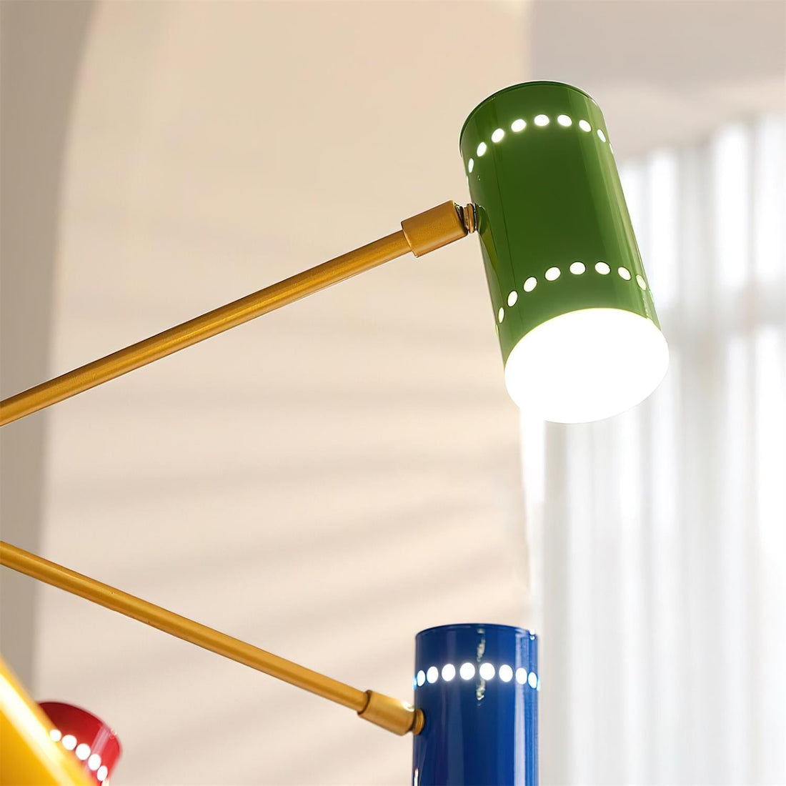 Kaleido Lustre avec Accents Colorés en Rayons