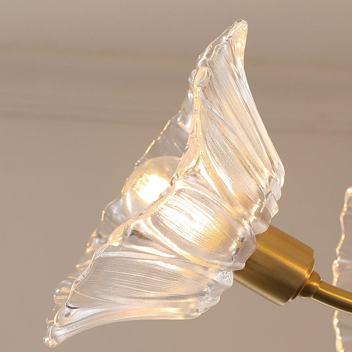 Solara Lumière de Plafond Fleur en Verre Pétale Chic Élégante
