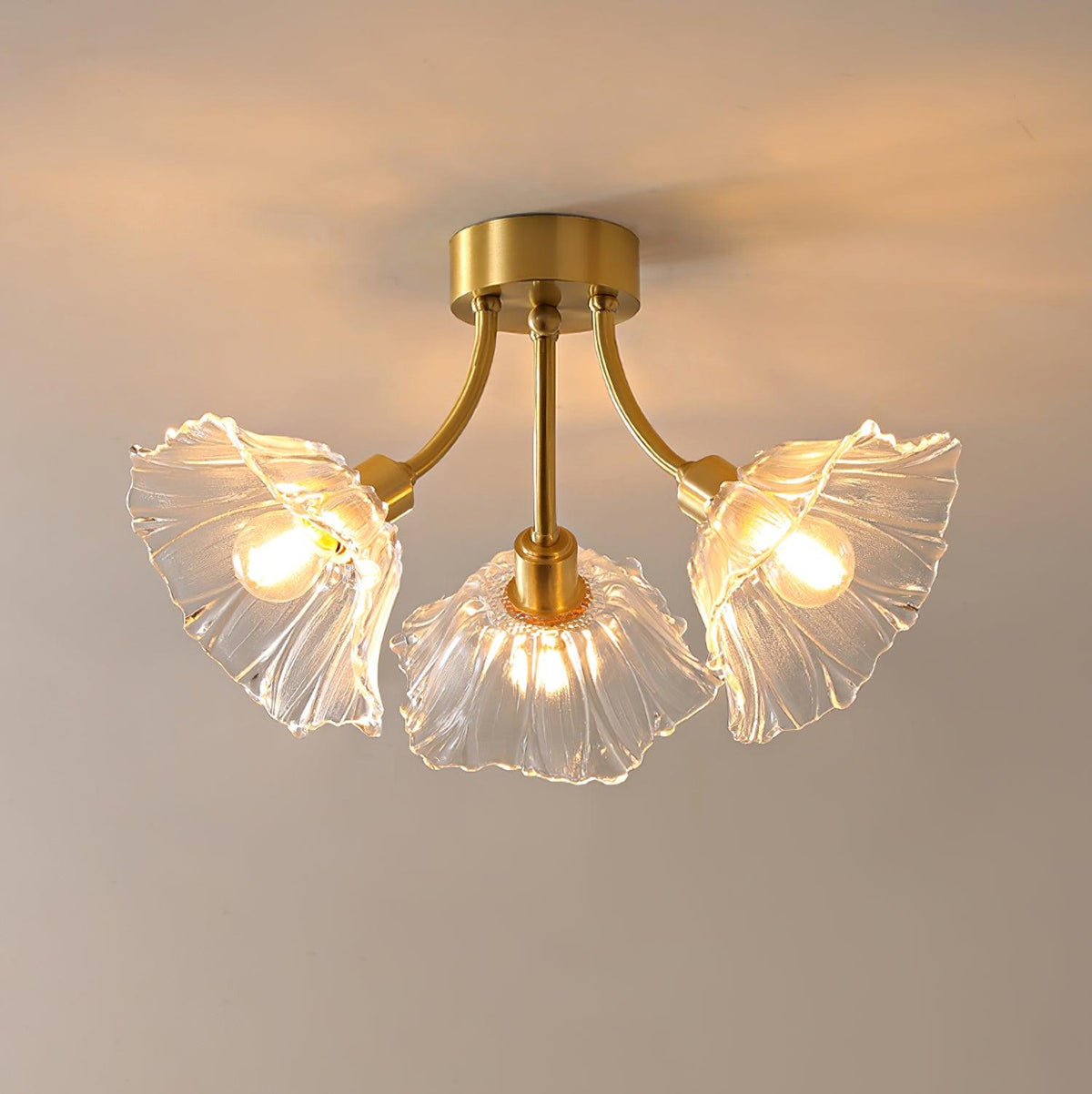 Solara Lumière de Plafond Fleur en Verre Pétale Chic Élégante