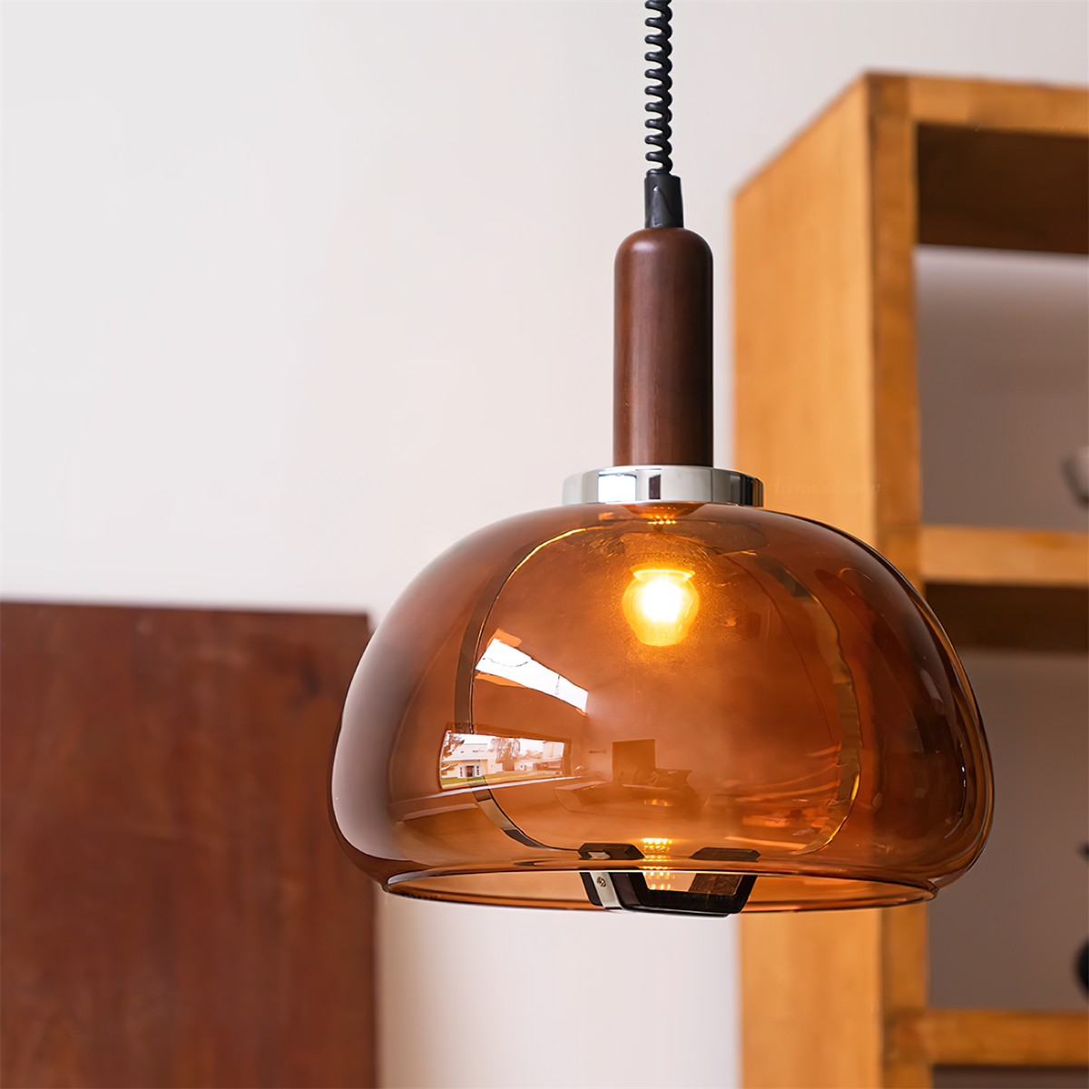 Karina Suspension Ambre Verre Moderne