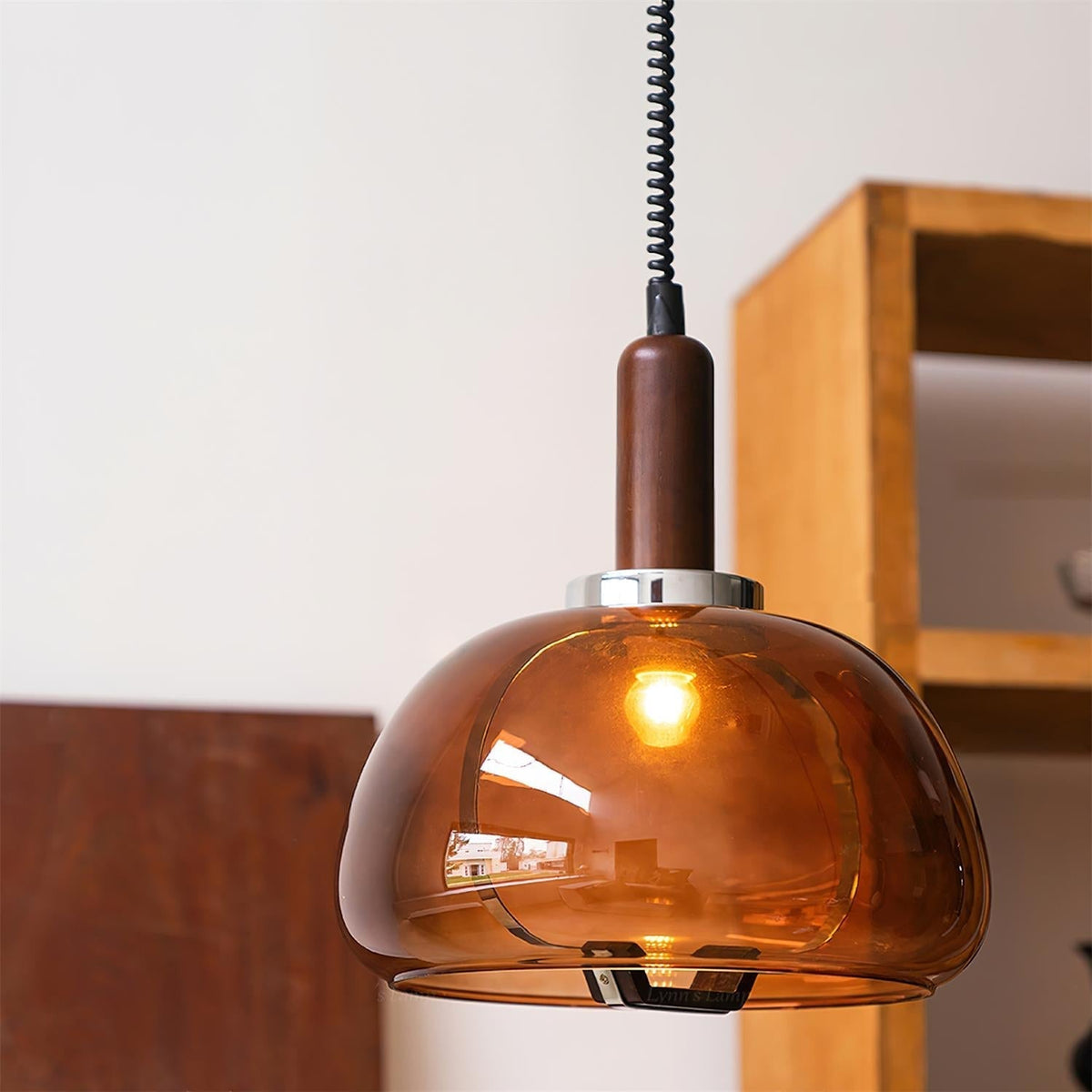 Karina Suspension Ambre Verre Moderne