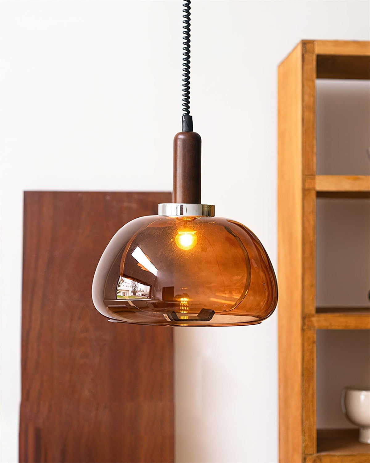 Karina Suspension Ambre Verre Moderne