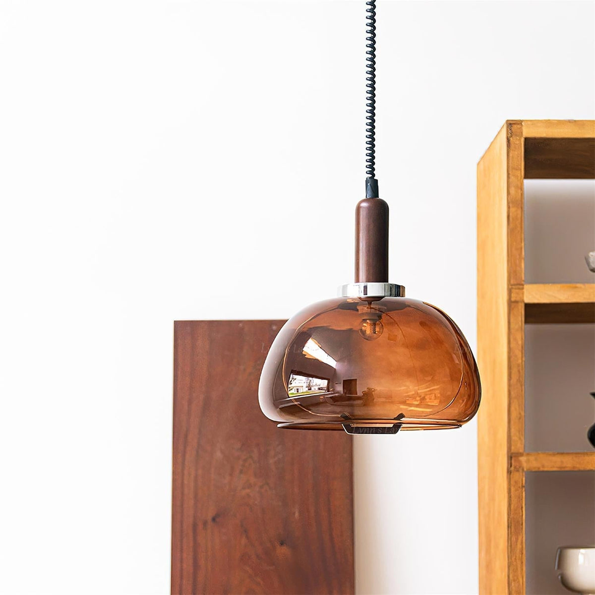 Karina Suspension Ambre Verre Moderne