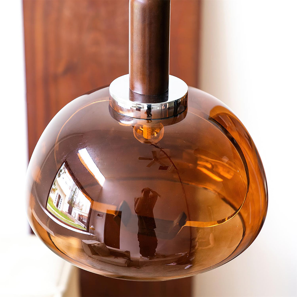 Karina Suspension Ambre Verre Moderne