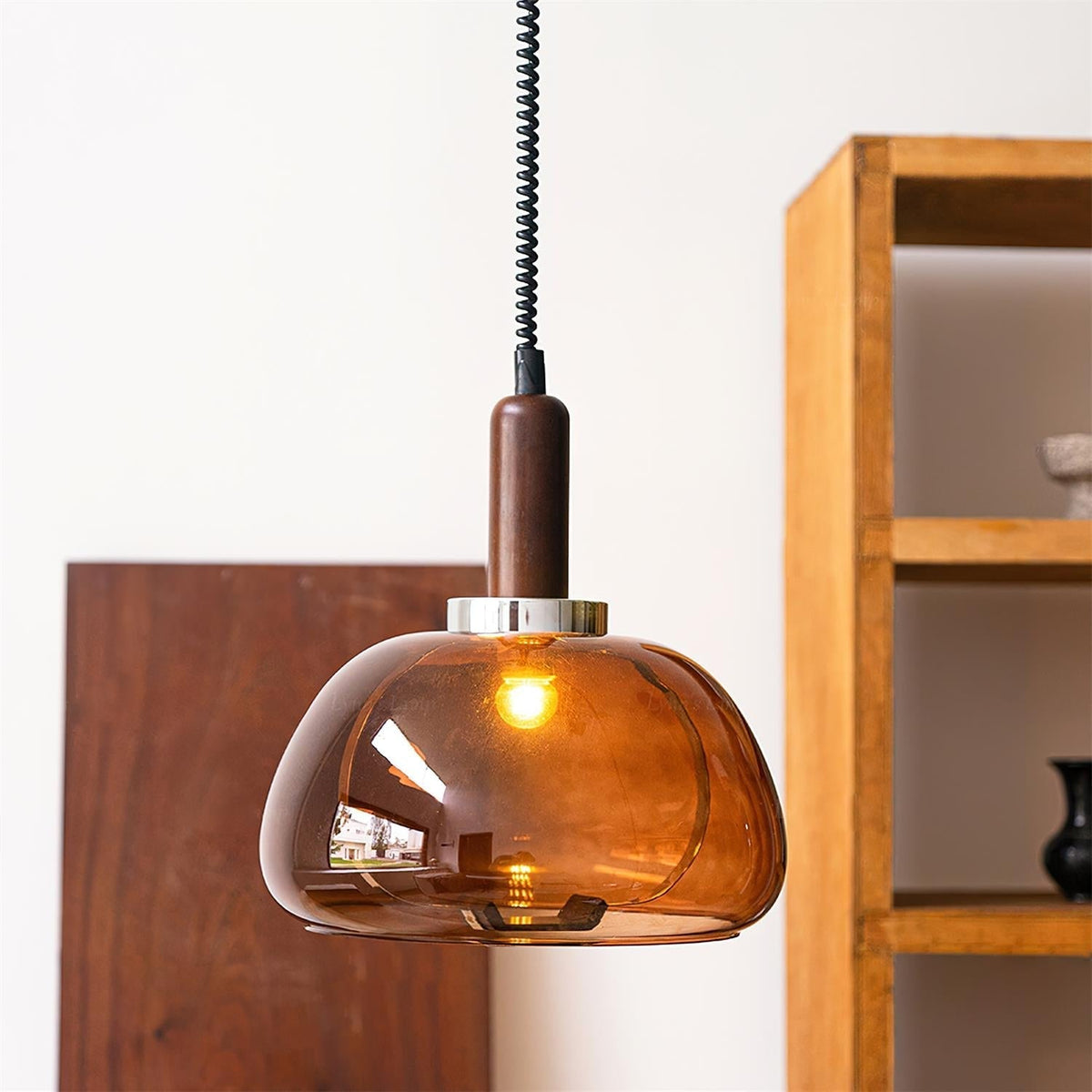 Karina Suspension Ambre Verre Moderne
