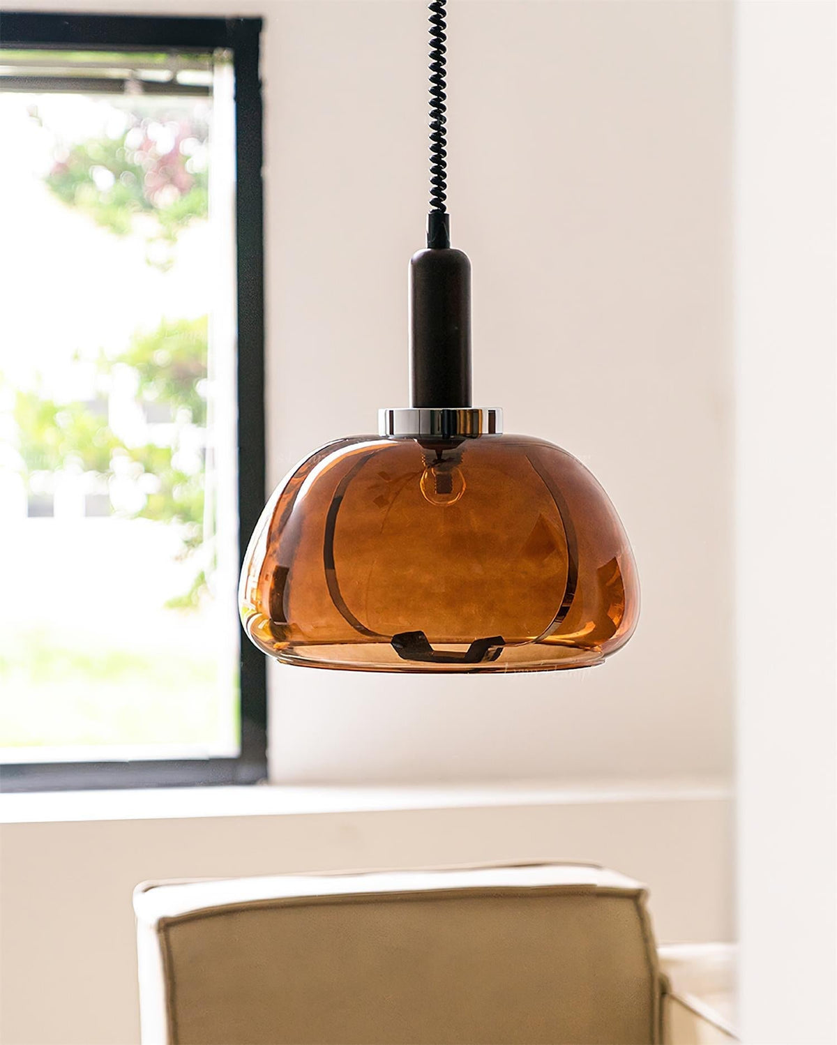 Karina Suspension Ambre Verre Moderne