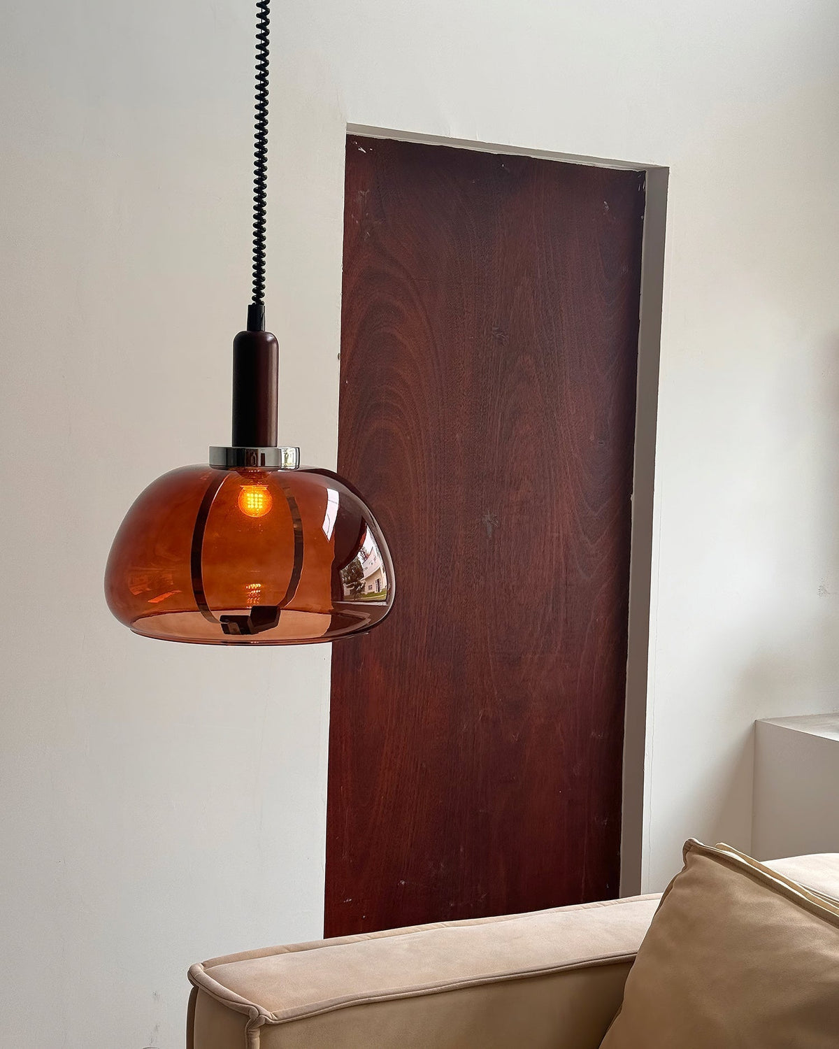 Karina Suspension Ambre Verre Moderne