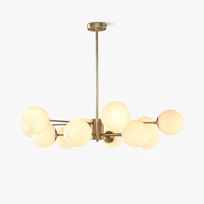 Lustra Lustre en Laiton Verre Opale