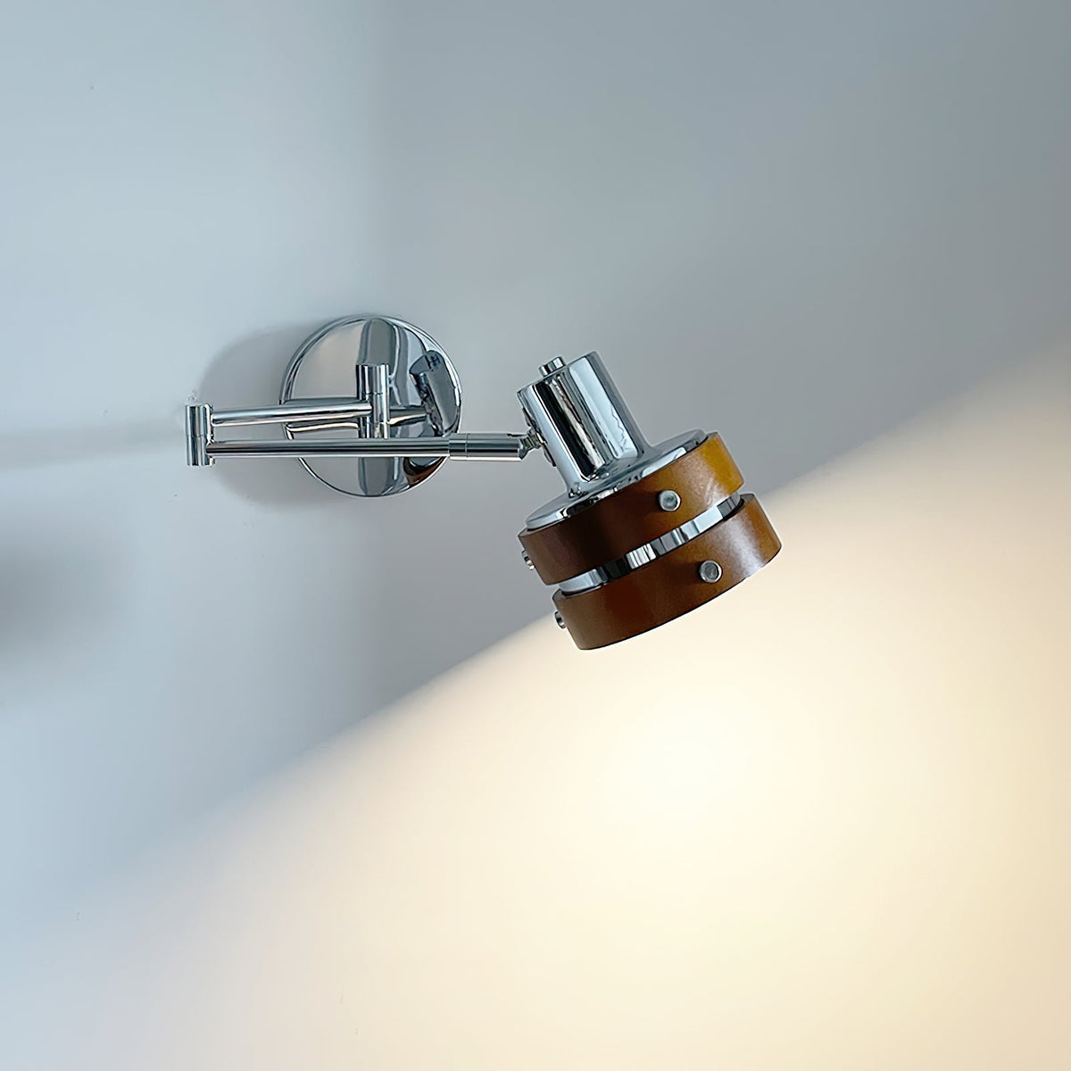 Flare Applique Murale Chrome Bois Mid-Century