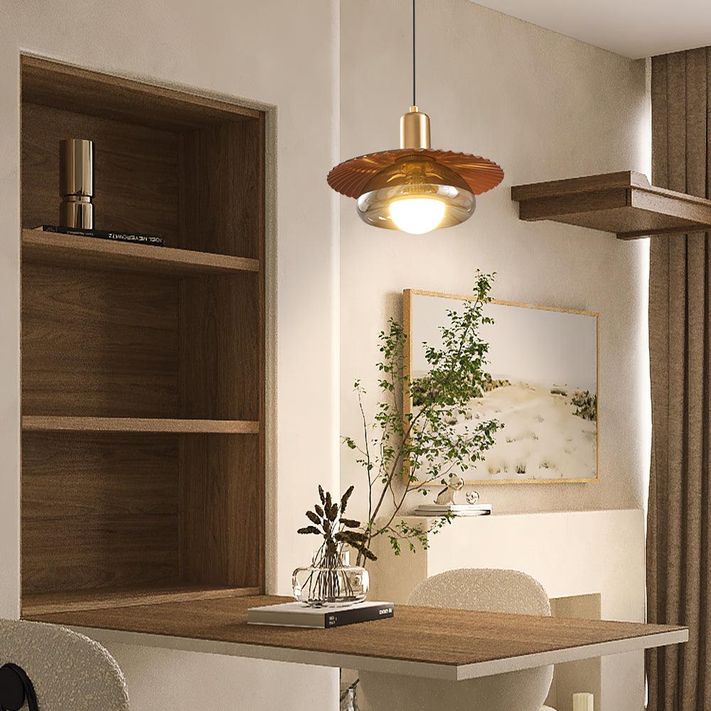 Elysor Lustra Lampe Suspendue Laiton et Verre