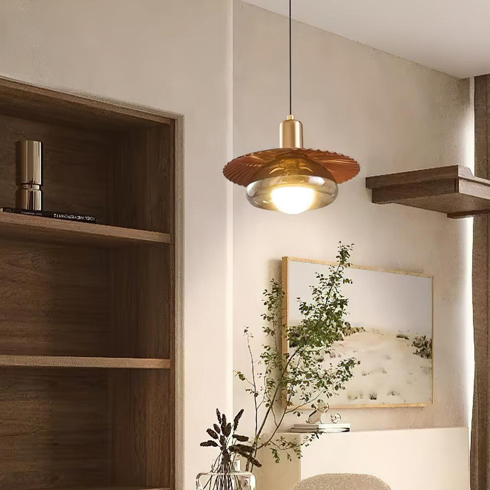 Elysor Lustra Lampe Suspendue Laiton et Verre