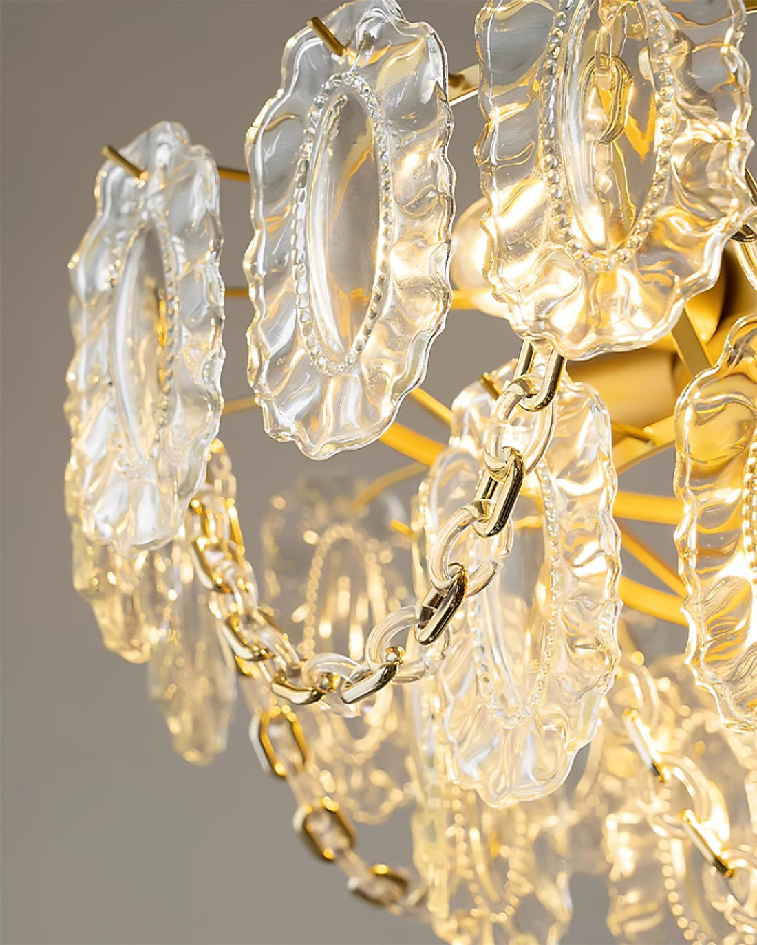 Katia Lustre Cascades de Cristal Verre Or