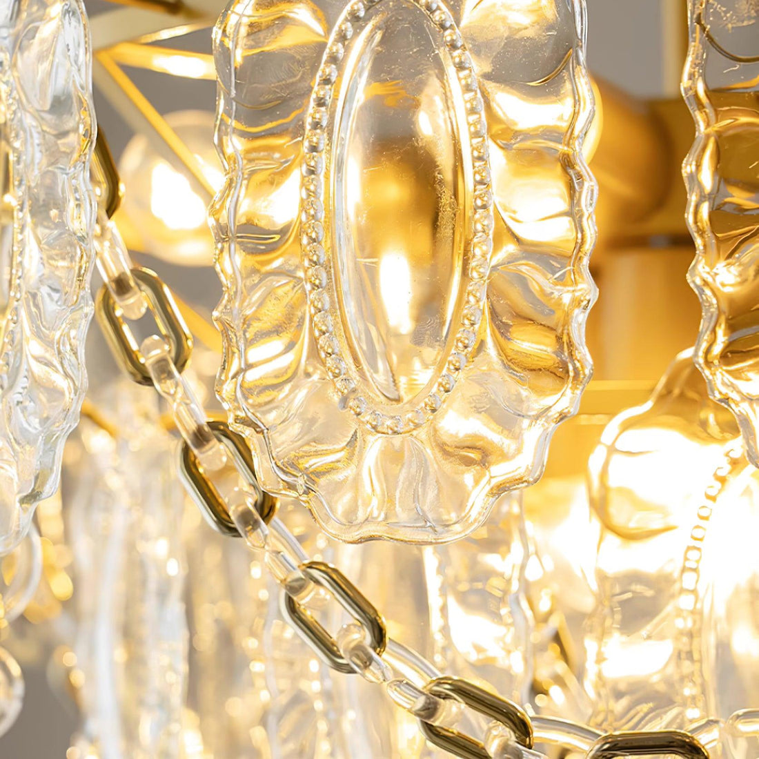 Katia Lustre Cascades de Cristal Verre Or