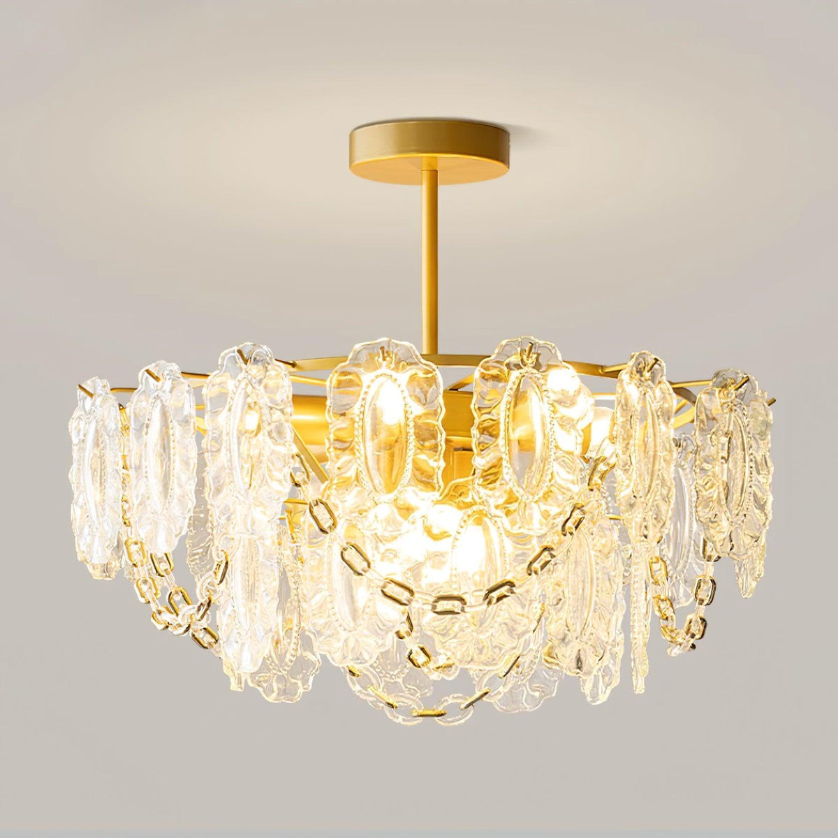 Katia Lustre Cascades de Cristal Verre Or