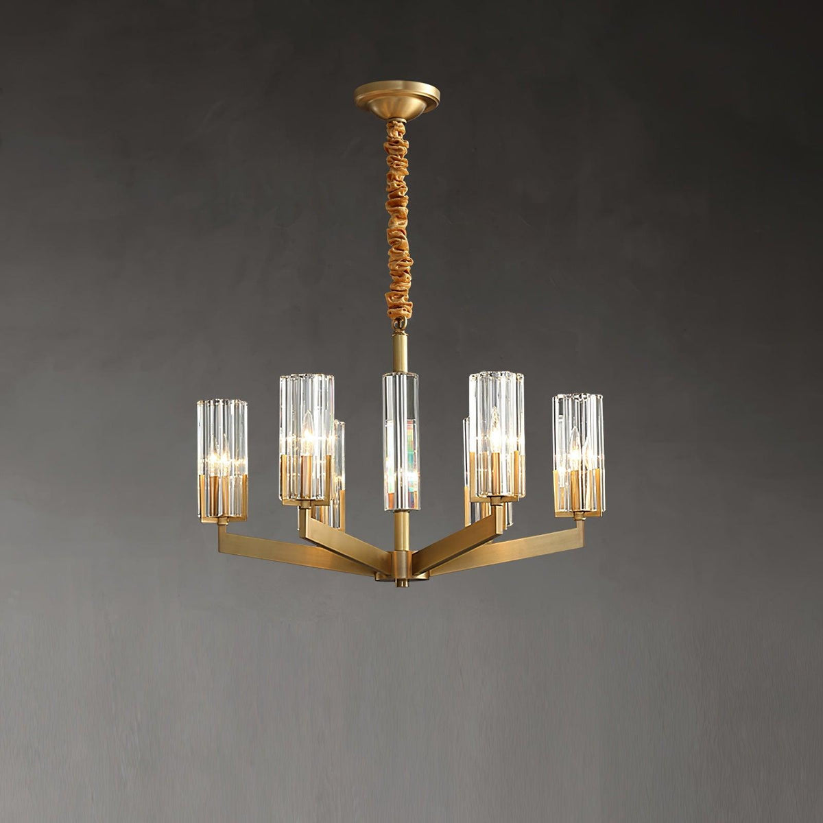 Lustra Lustre Laiton Verre Moderne