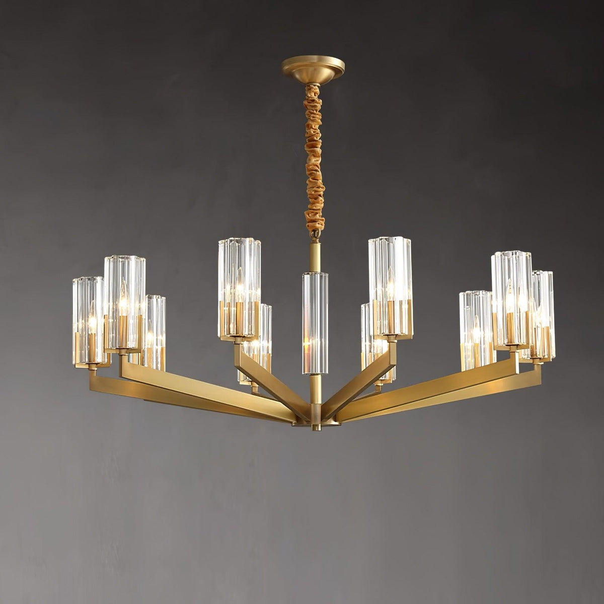 Lustra Lustre Laiton Verre Moderne