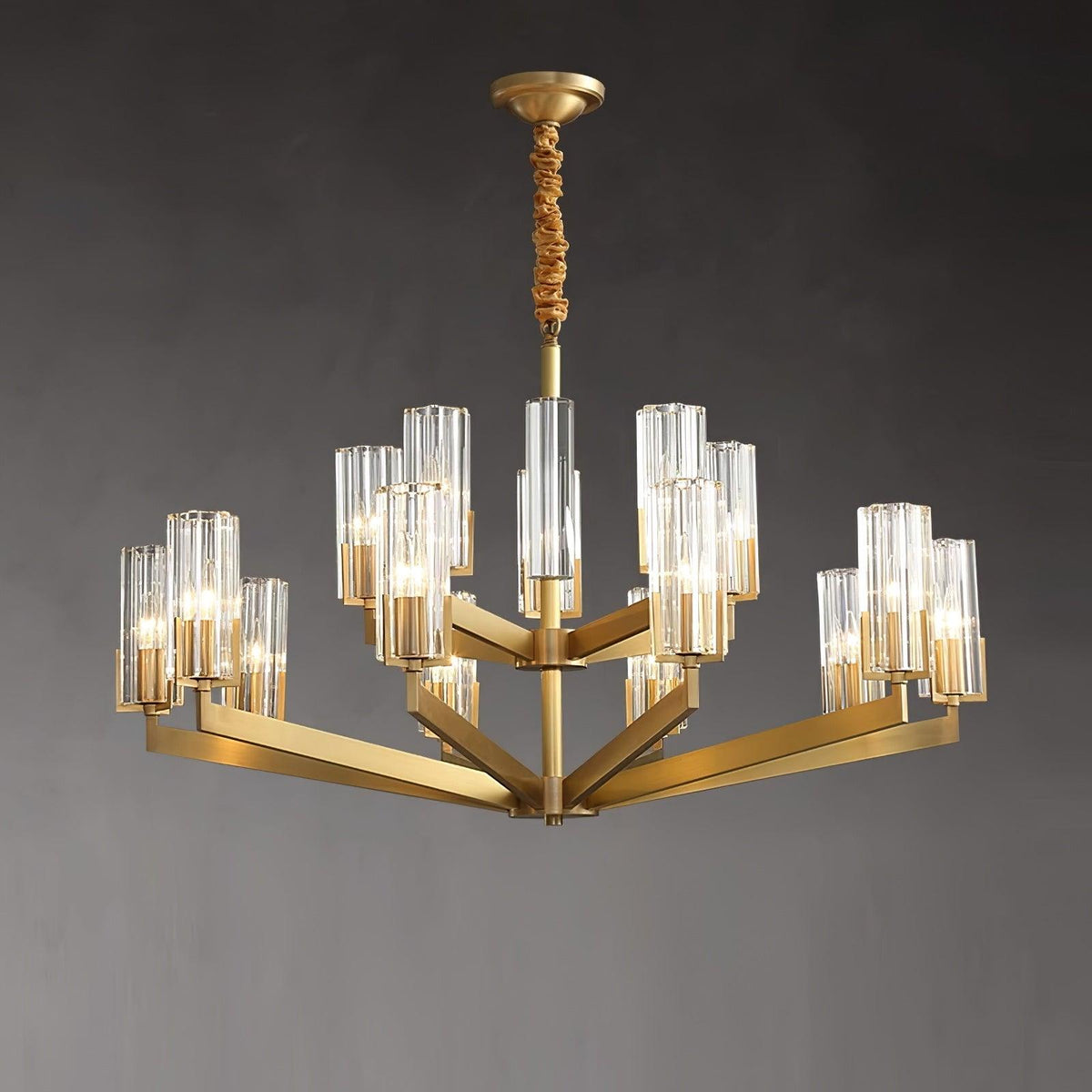 Lustra Lustre Laiton Verre Moderne