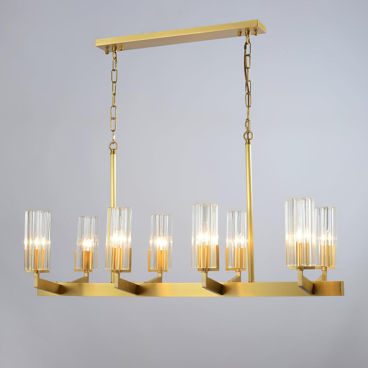 Lustra Lustre Laiton Verre Moderne