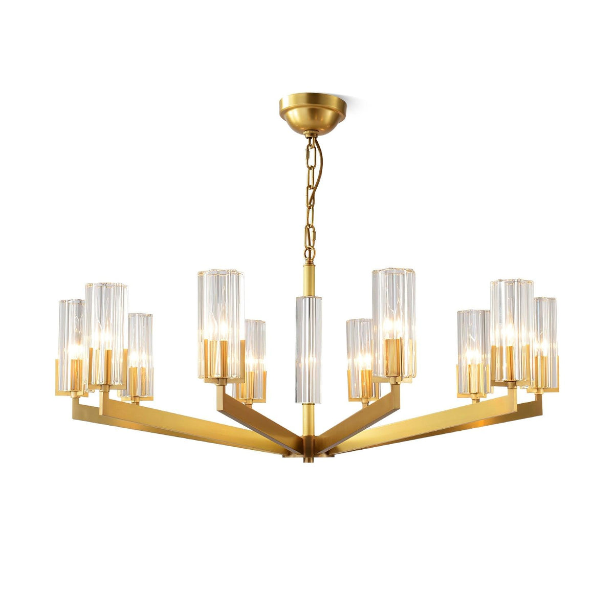 Lustra Lustre Laiton Verre Moderne