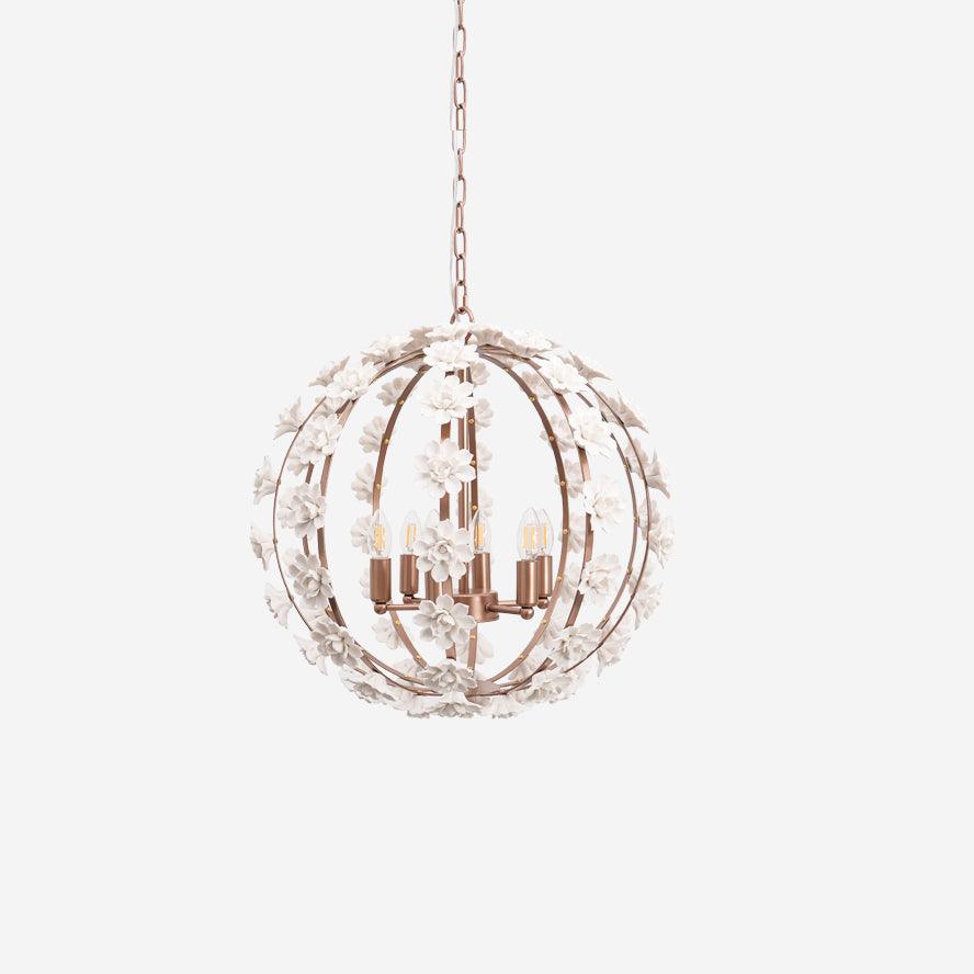 Kelly Suspension Globe Floral Rustique