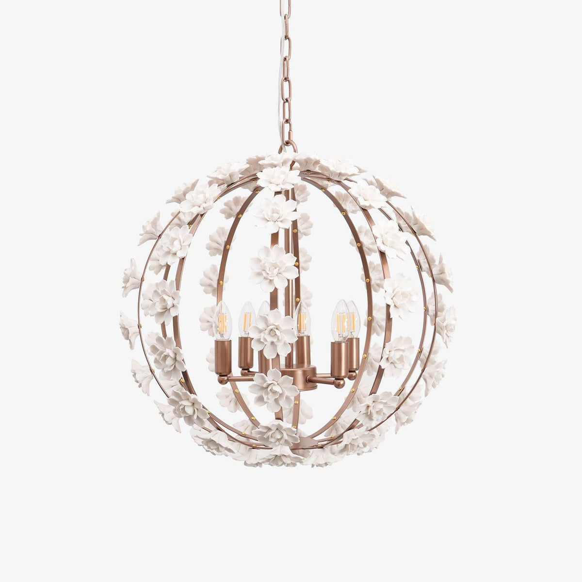 Kelly Suspension Globe Floral Rustique