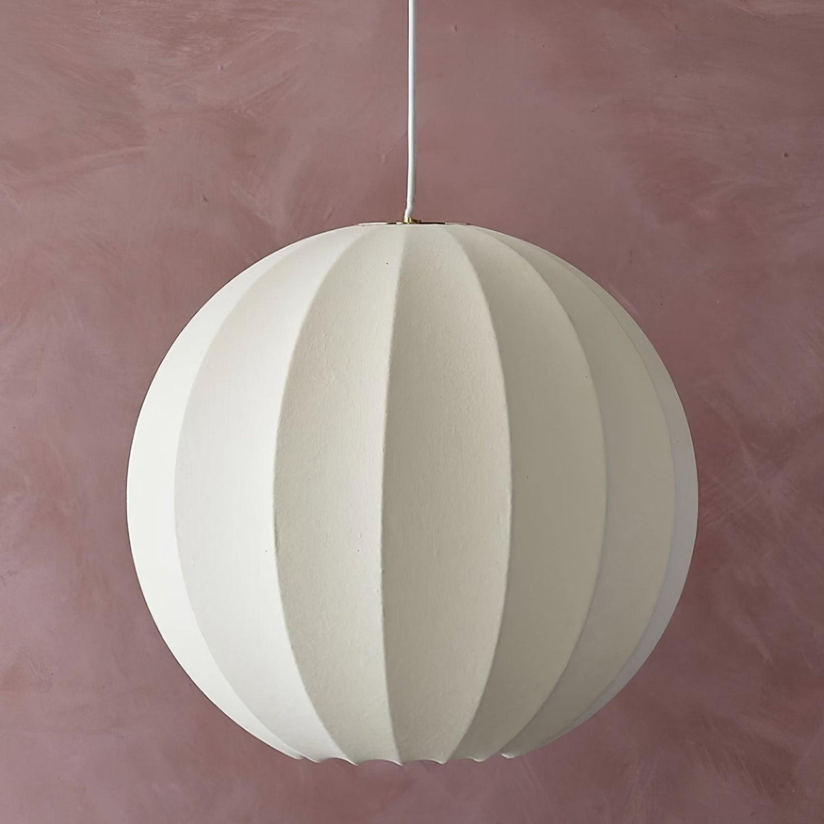Aura Suspension Moderne Globe Côtelé Soie