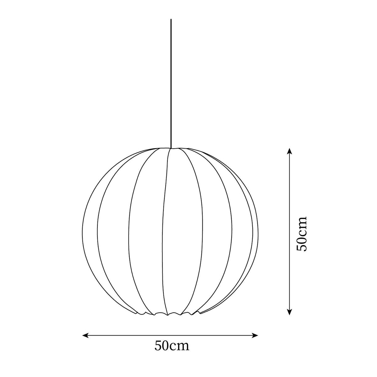 Aura Suspension Moderne Globe Côtelé Soie