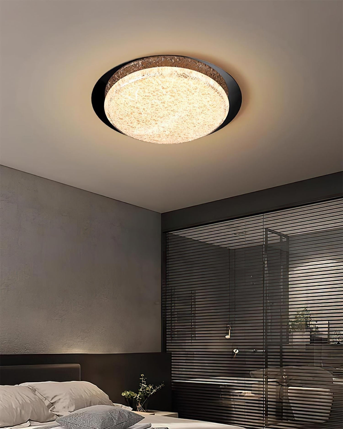Kidson Plafonnier Résine Texturée Ton Bois LED