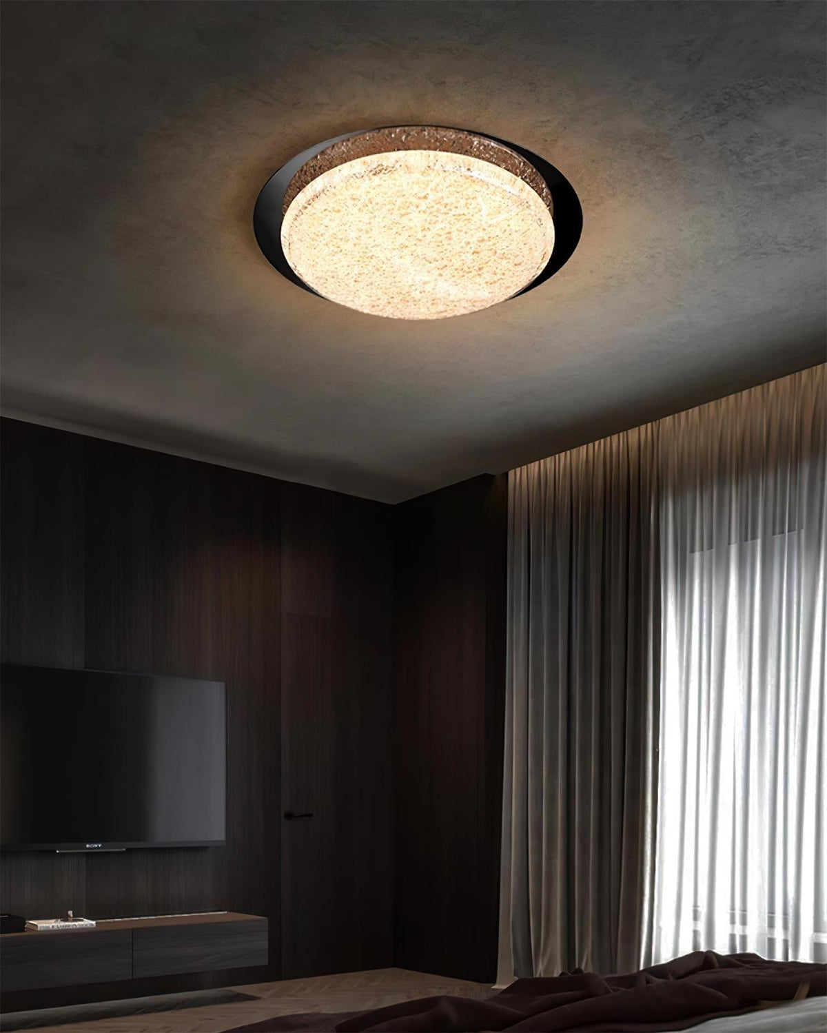 Kidson Plafonnier Résine Texturée Ton Bois LED