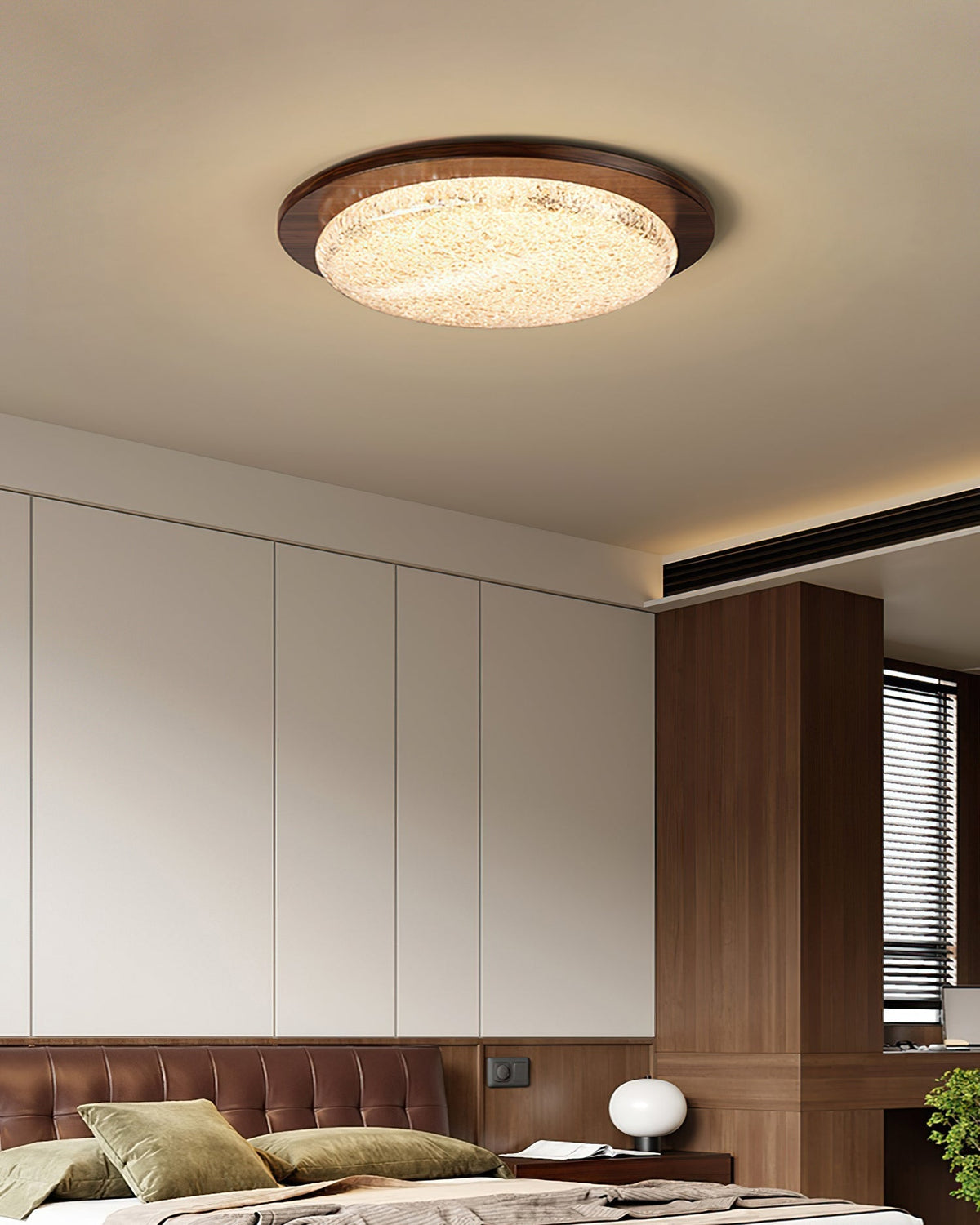 Kidson Plafonnier Résine Texturée Ton Bois LED