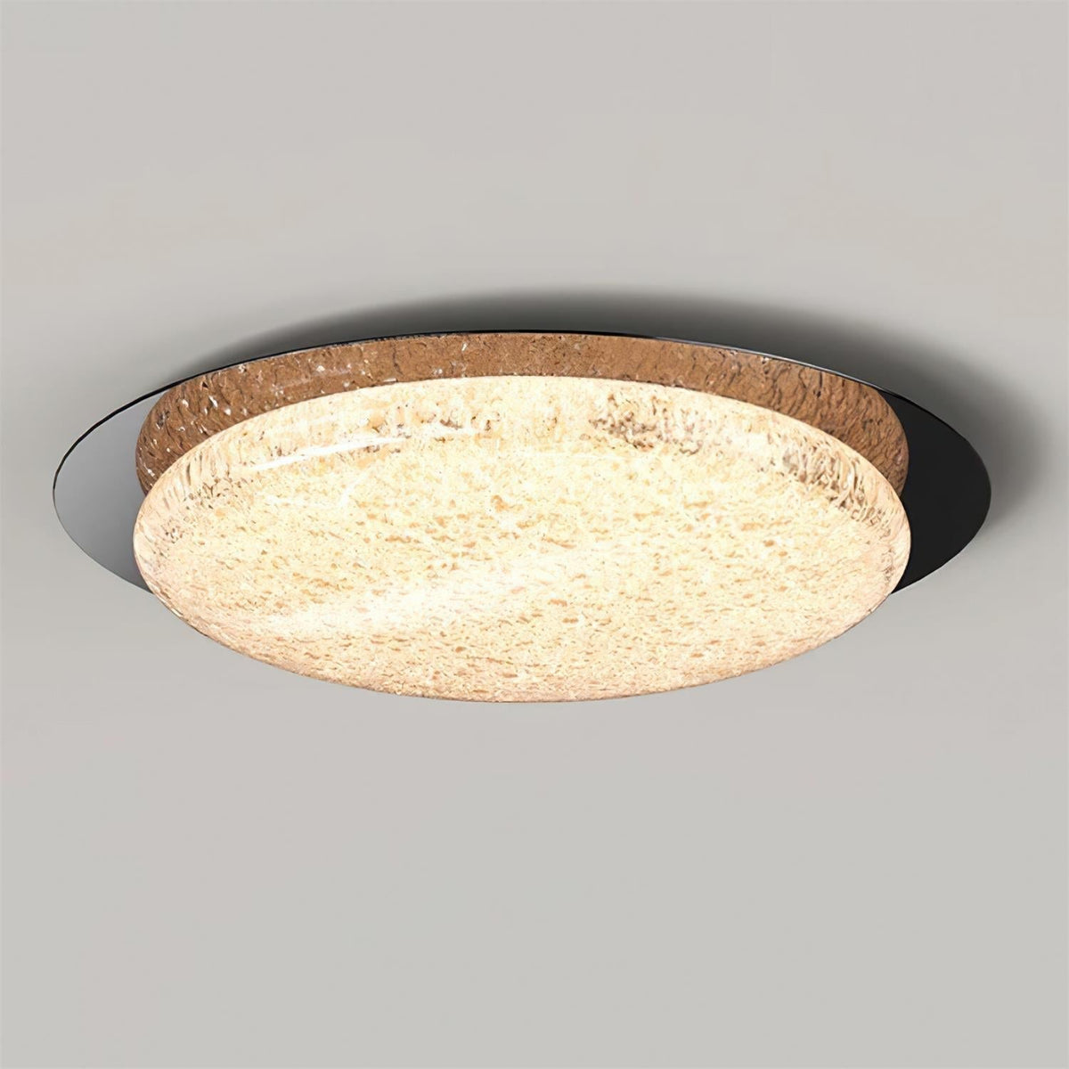 Kidson Plafonnier Résine Texturée Ton Bois LED