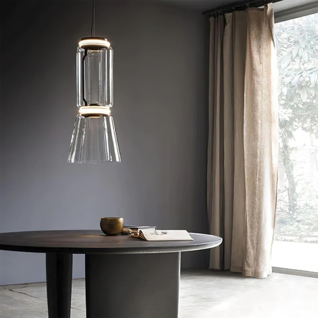 Virelo Suspension Cylindrique en Verre Empilé